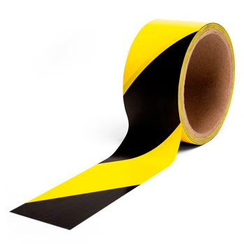 Лента оградительная клейкая черно-желтая ЛО-50, 48мм х 33м